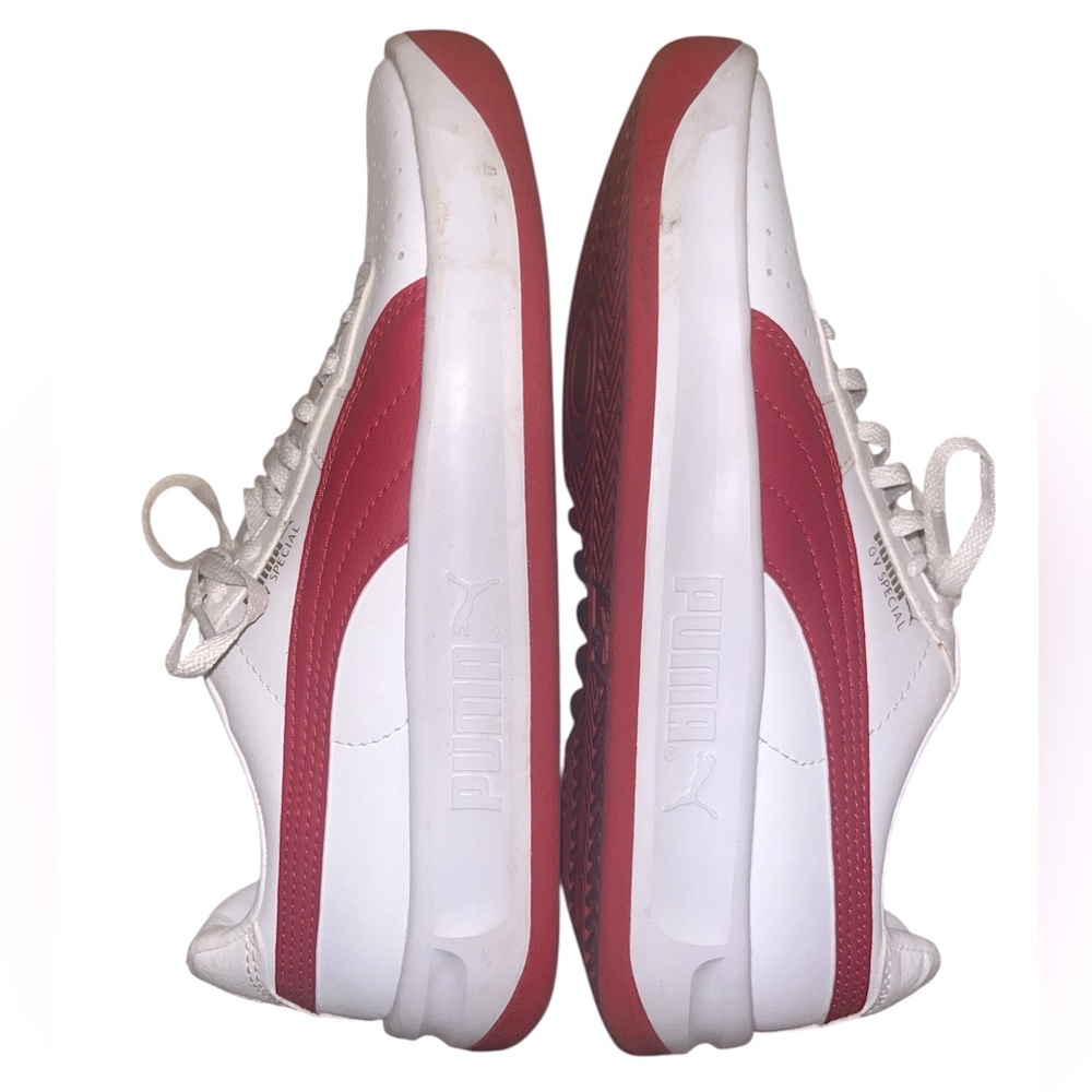 Puma Girls Retro Sneakers In White and Red - Picture 7 of 9